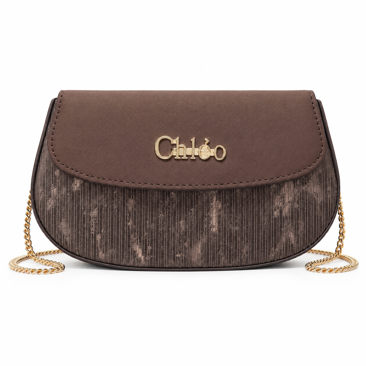 Pleated Textured Flap Chain Shoulder Bag