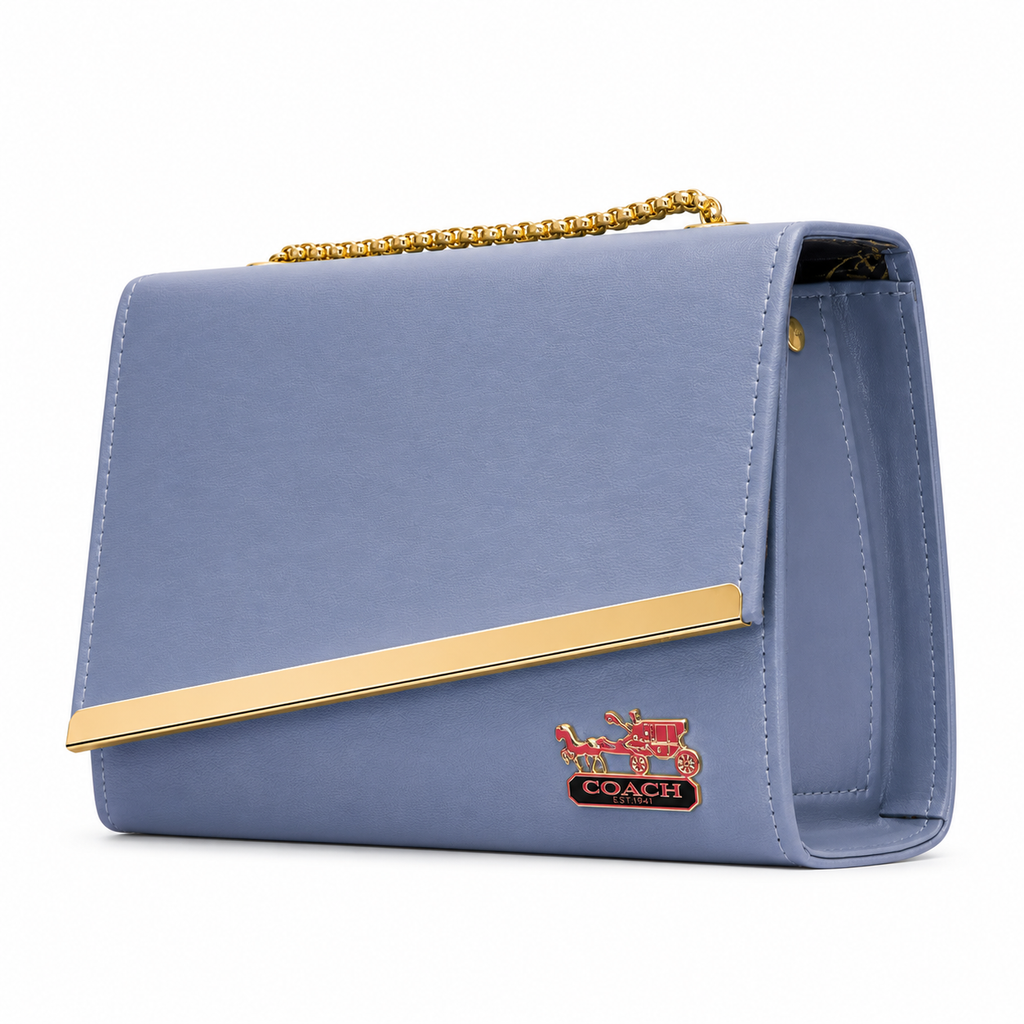 Diagonal-Bar Chain Flap Shoulder Bag