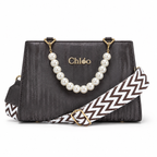 Pearl-Beaded Top-Handle Handbag