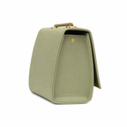 Diagonal-Bar Chain Flap Shoulder Bag