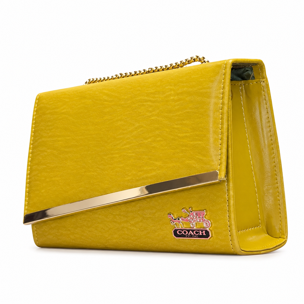 Diagonal-Bar Chain Flap Shoulder Bag