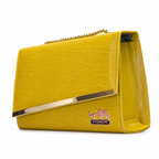Diagonal-Bar Chain Flap Shoulder Bag