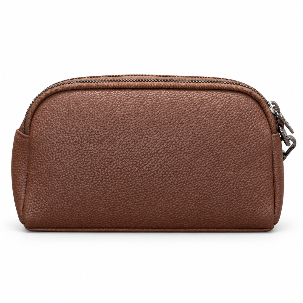 Textured Mini Zipper Pouch with Strap