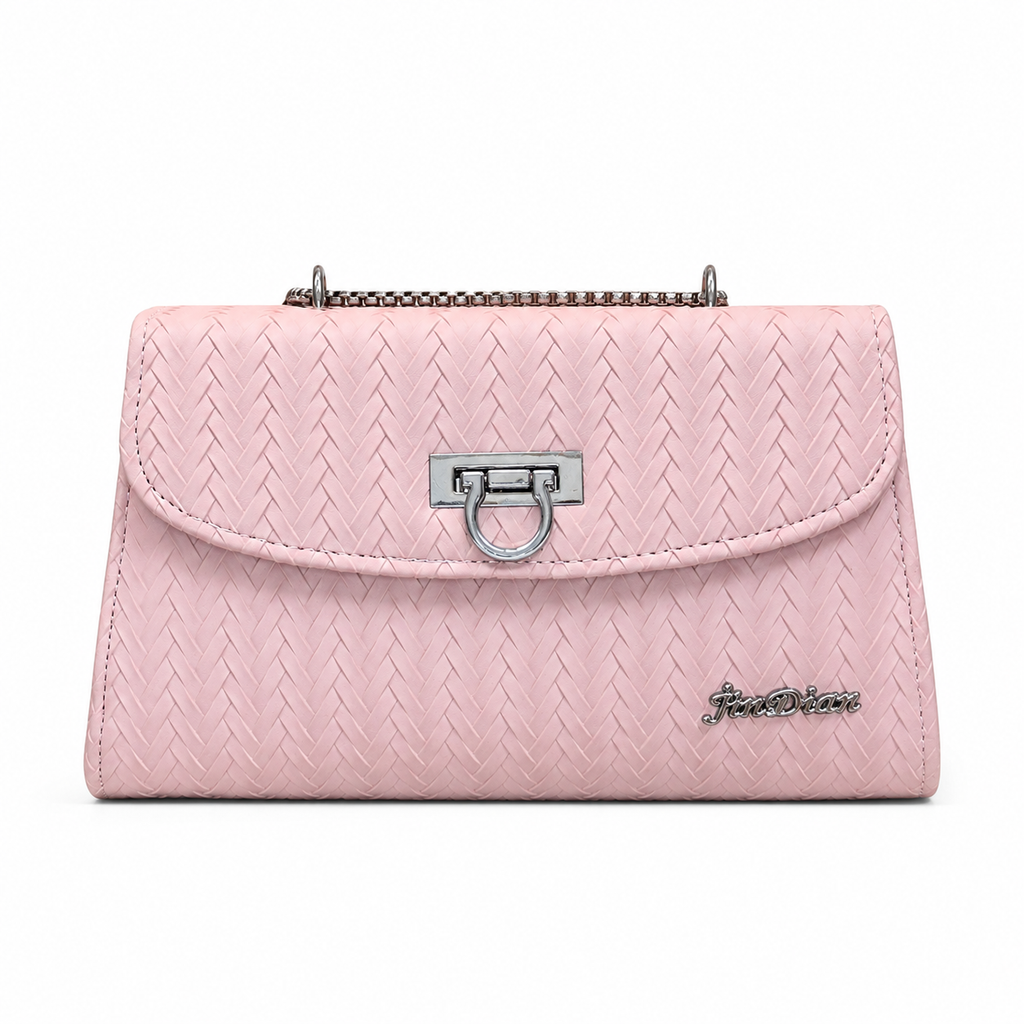 Chevron Embossed Chain Shoulder Bag