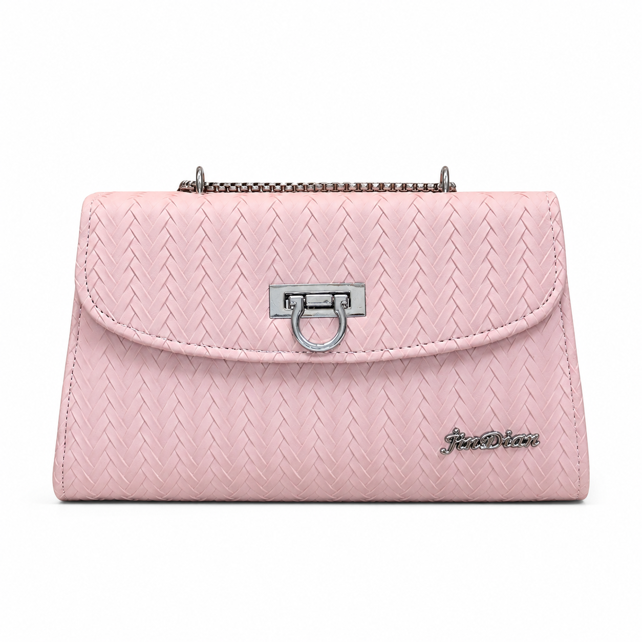 Chevron Embossed Chain Shoulder Bag
