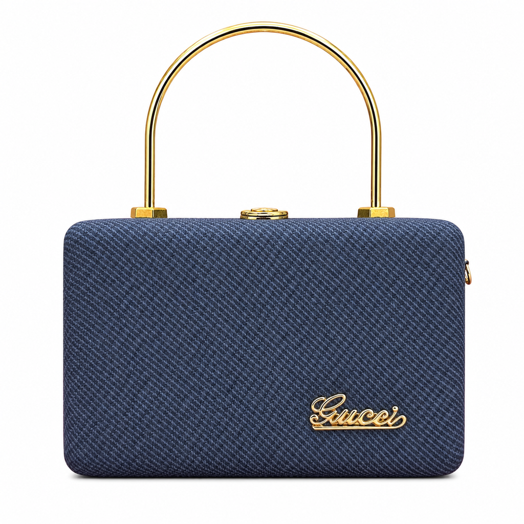 Textured Box Handbag with Top Handle and Chain Strap