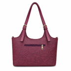 Structured Embossed Shoulder Tote Bag