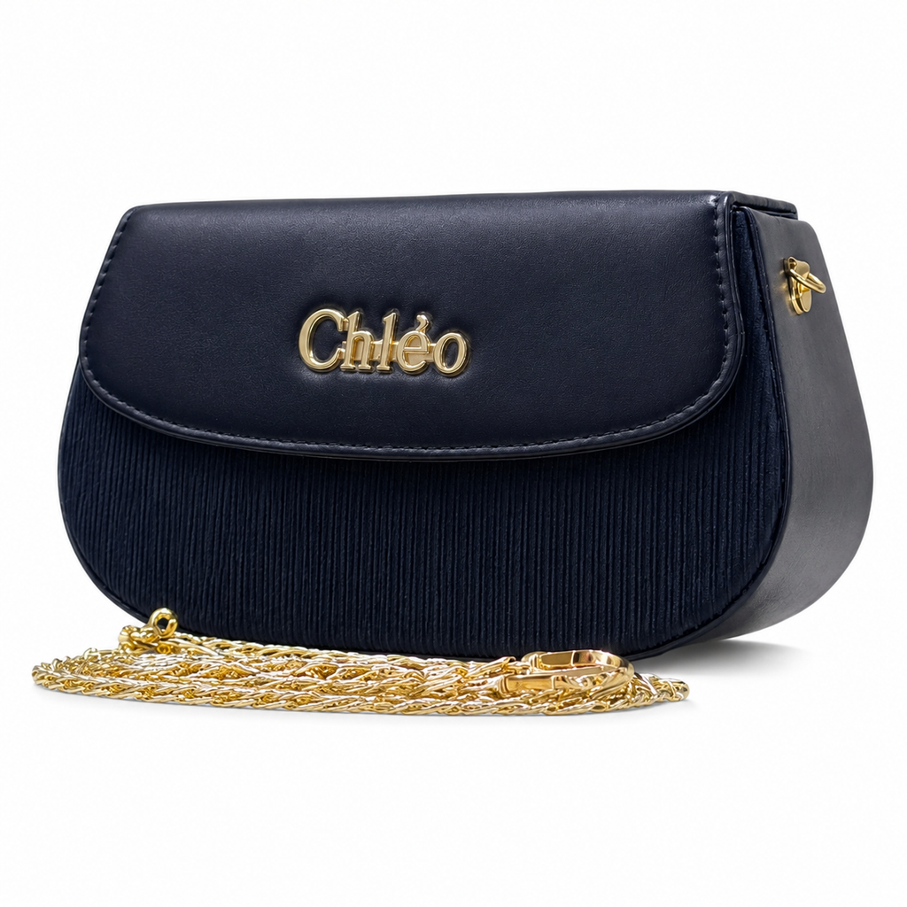 Pleated Textured Flap Chain Shoulder Bag