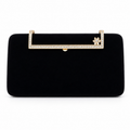 Textured Crystal-Frame Hard-Case Clutch