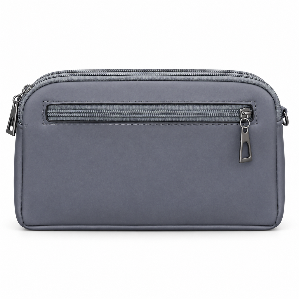 Quilted Scallop-Pattern Zipper Pouch