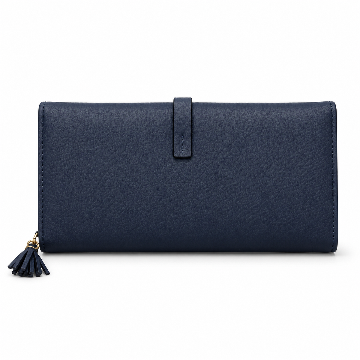 Textured Flap Clutch Wallet with Tassel Detail
