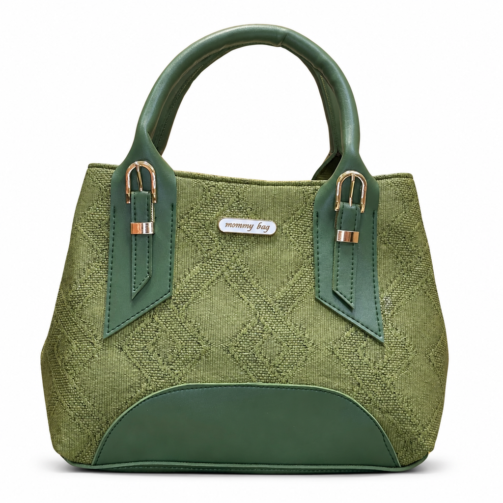 Structured Embossed Mommy Tote Bag