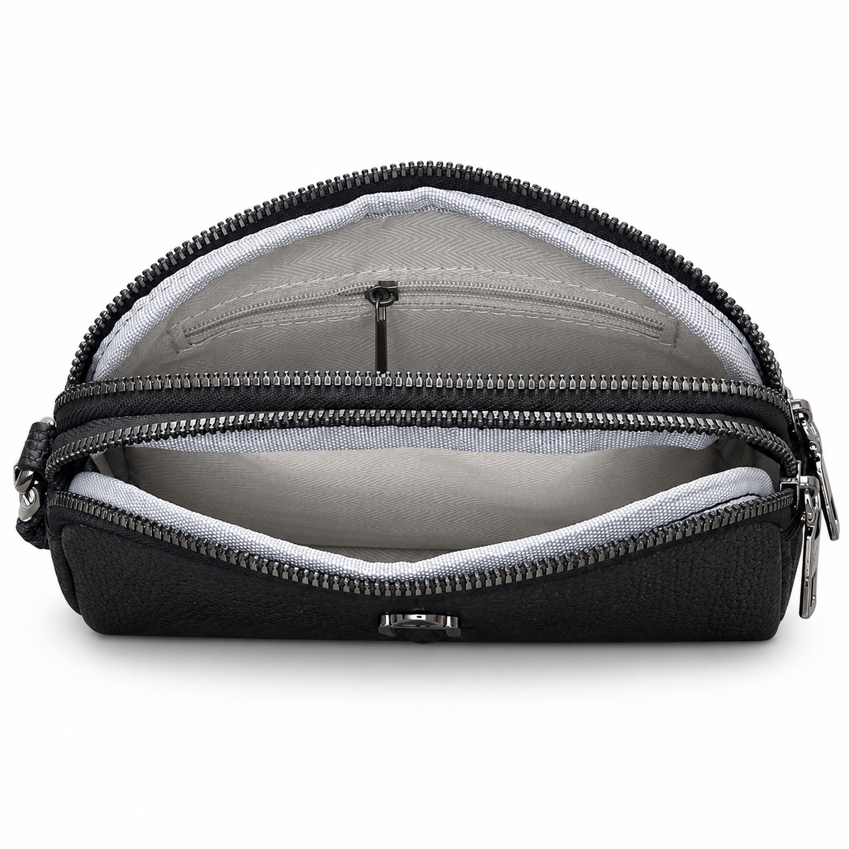 Textured Mini Zipper Pouch with Strap