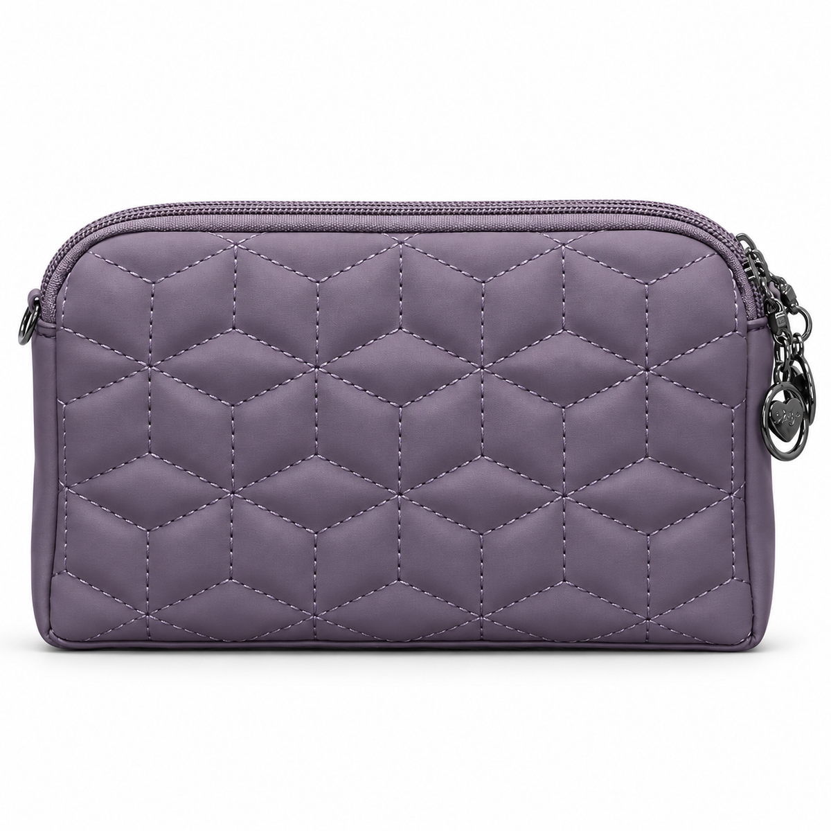 Quilted Beaded Zipper Clutch