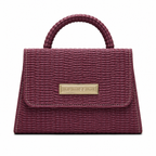 Wavy-Texture Top-Handle Handbag with Chain Strap