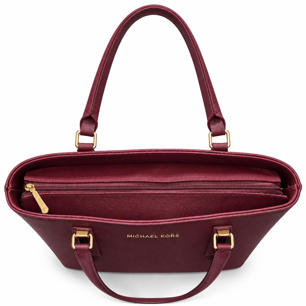 Structured Handbag with Matching Accessory Pouch