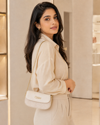 Pleated Textured Flap Chain Shoulder Bag