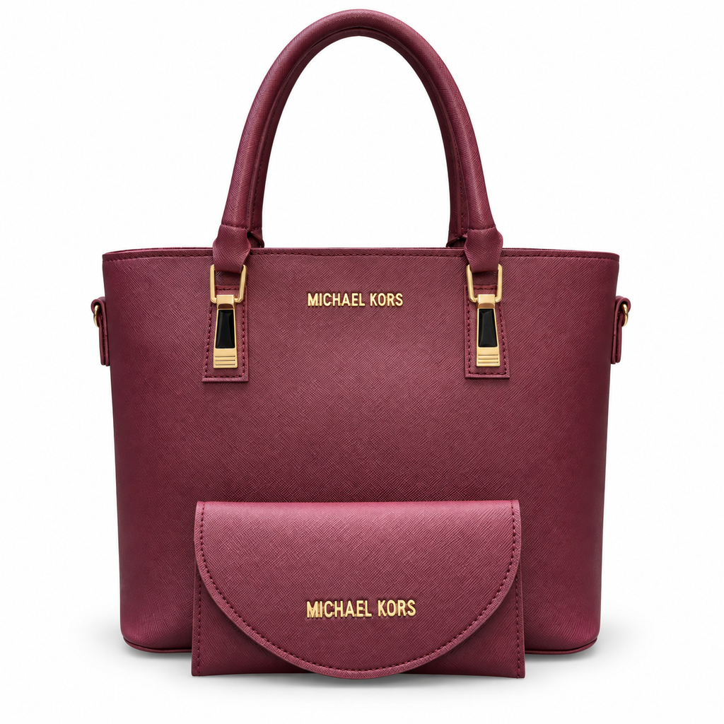 Structured Handbag with Matching Accessory Pouch