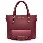 Structured Handbag with Matching Accessory Pouch