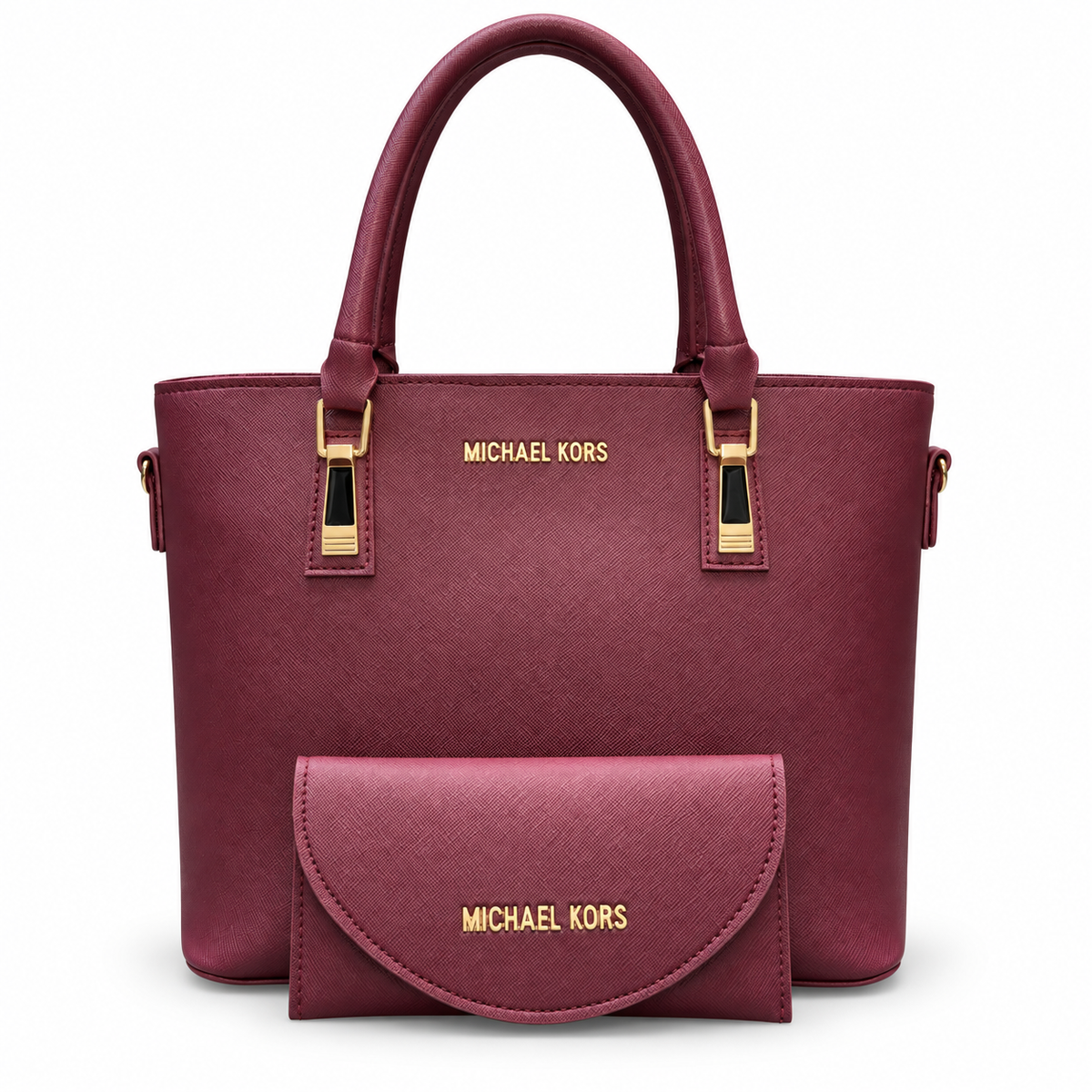 Structured Handbag with Matching Accessory Pouch