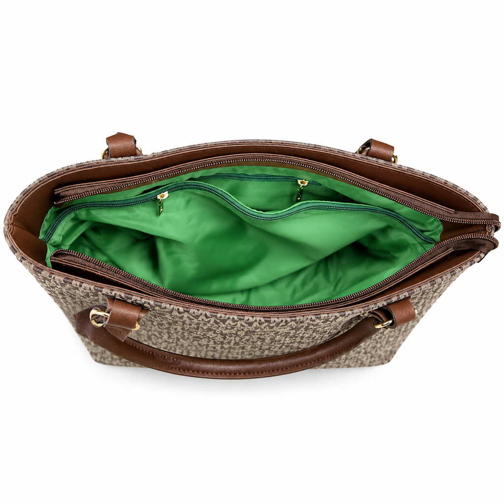 All-Over Patterned Structured Tote Bag MK