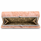 Floral Embossed Frame Clutch