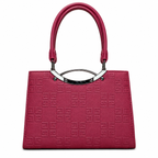 Geometric Embossed Double-Handle Handbag