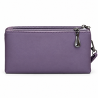 Quilted Double-Zipper Wristlet Pouch