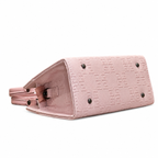 Geometric Embossed Double-Handle Handbag