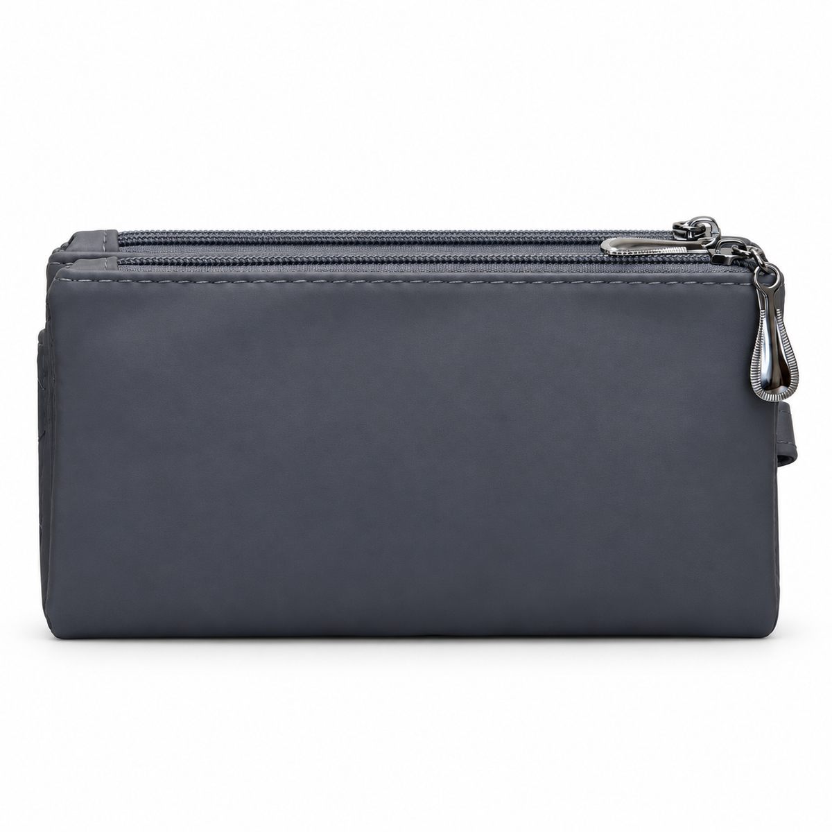 Quilted Double-Zipper Wristlet Pouch