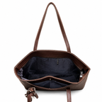 Structured Embossed Tote Bag with Scarf Accent