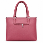 Pebbled-Texture Structured Front-Pocket Tote Bag