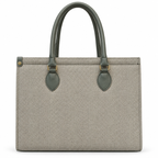 Herringbone-Textured Structured Tote Bag