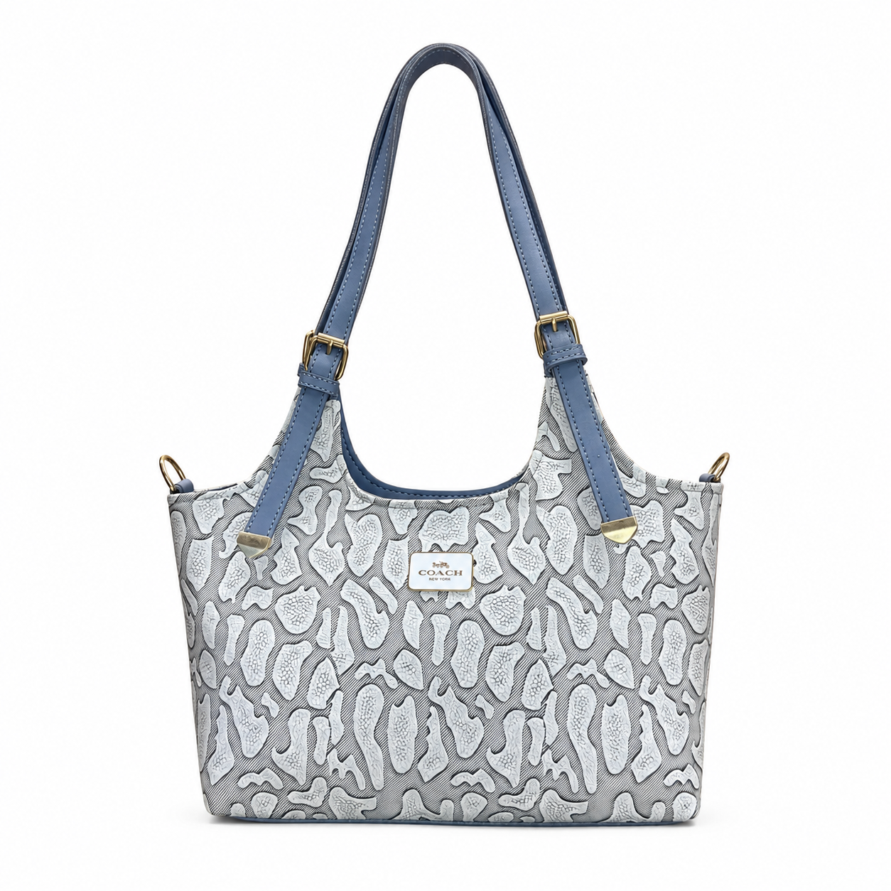 Structured Embossed Shoulder Tote Bag