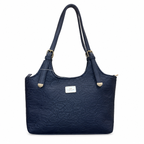 Structured Embossed Shoulder Tote Bag