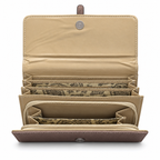 Textured Flap Clutch Wallet with Tassel Detail