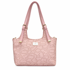 Structured Embossed Shoulder Tote Bag