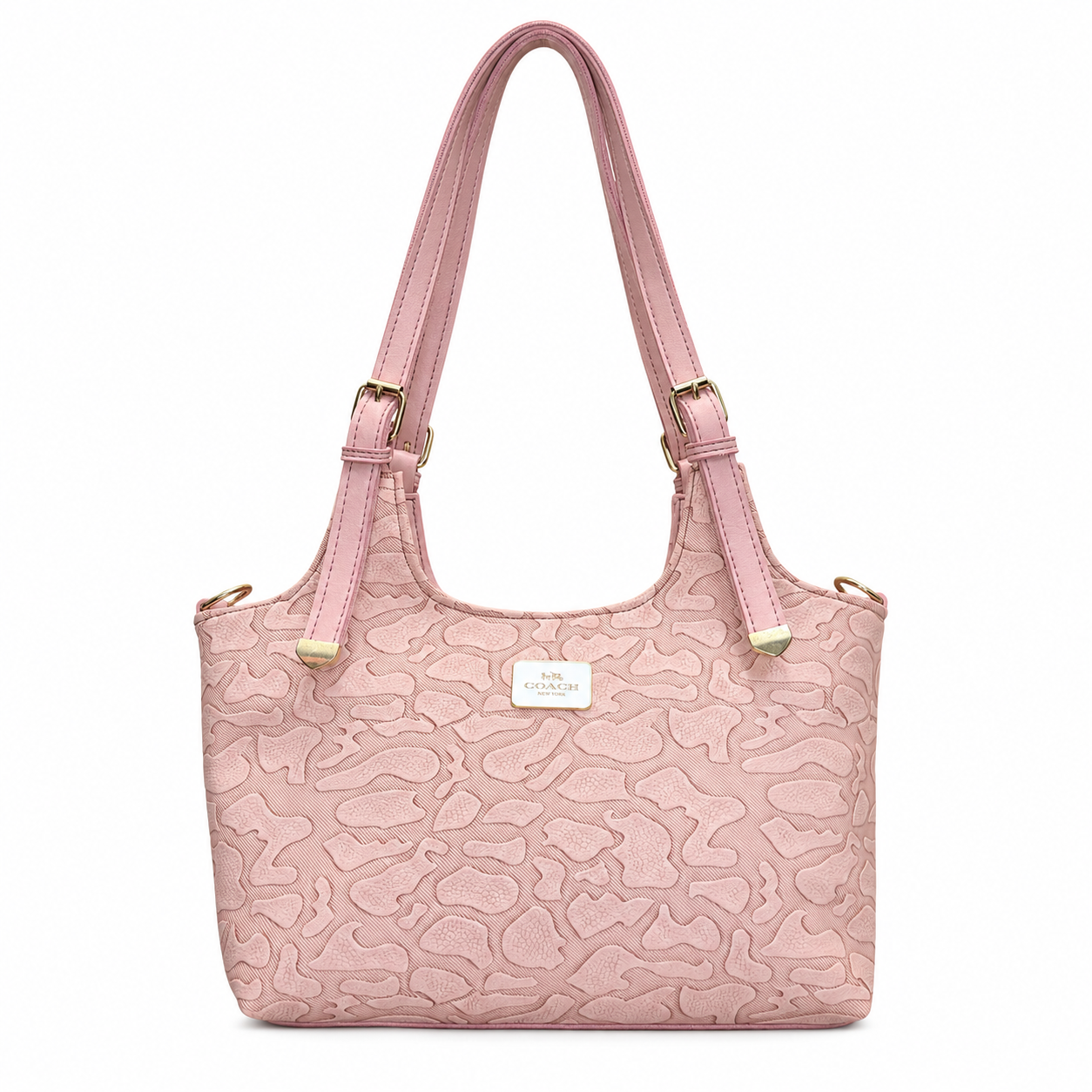 Structured Embossed Shoulder Tote Bag