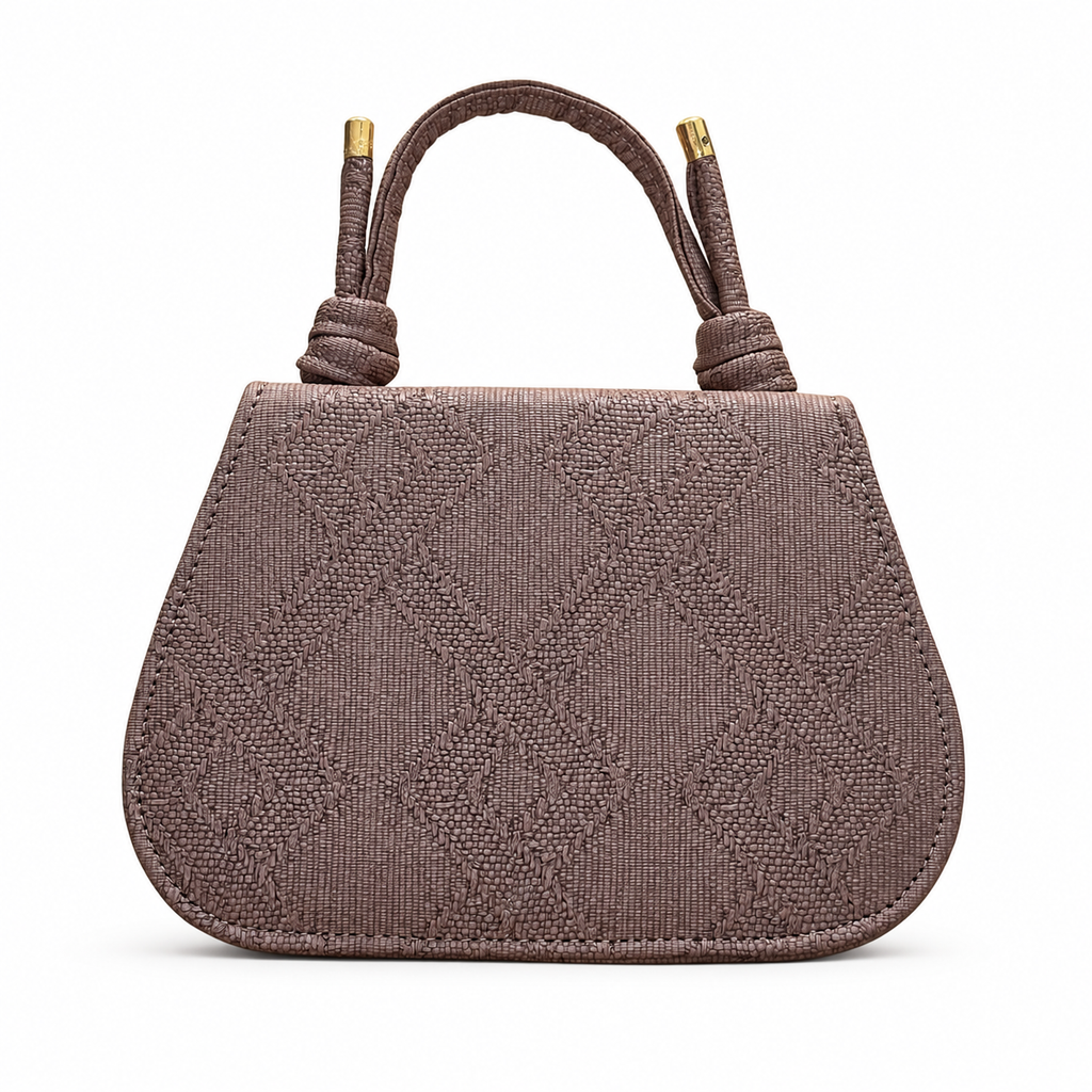 Textured Top-Handle Handbag with Scarf Accent