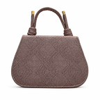 Textured Top-Handle Handbag with Scarf Accent