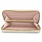 Quilted Heart-Pattern Zipper Pouch