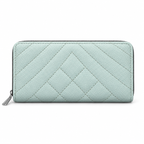 Diamond-Quilted Zipper Wallet
