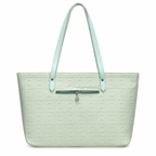 Structured Embossed Tote Bag with Scarf Accent