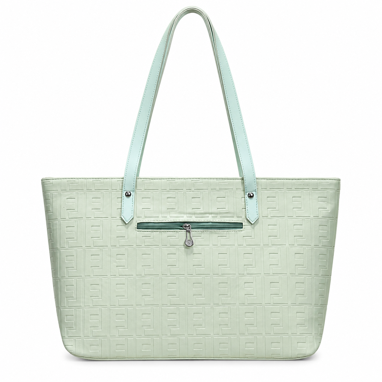 Structured Embossed Tote Bag with Scarf Accent