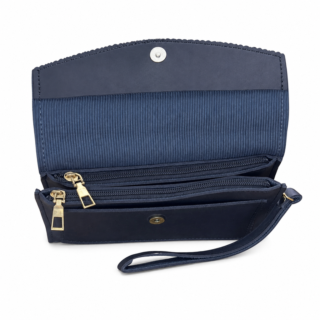 Scalloped Flap Wristlet Clutch