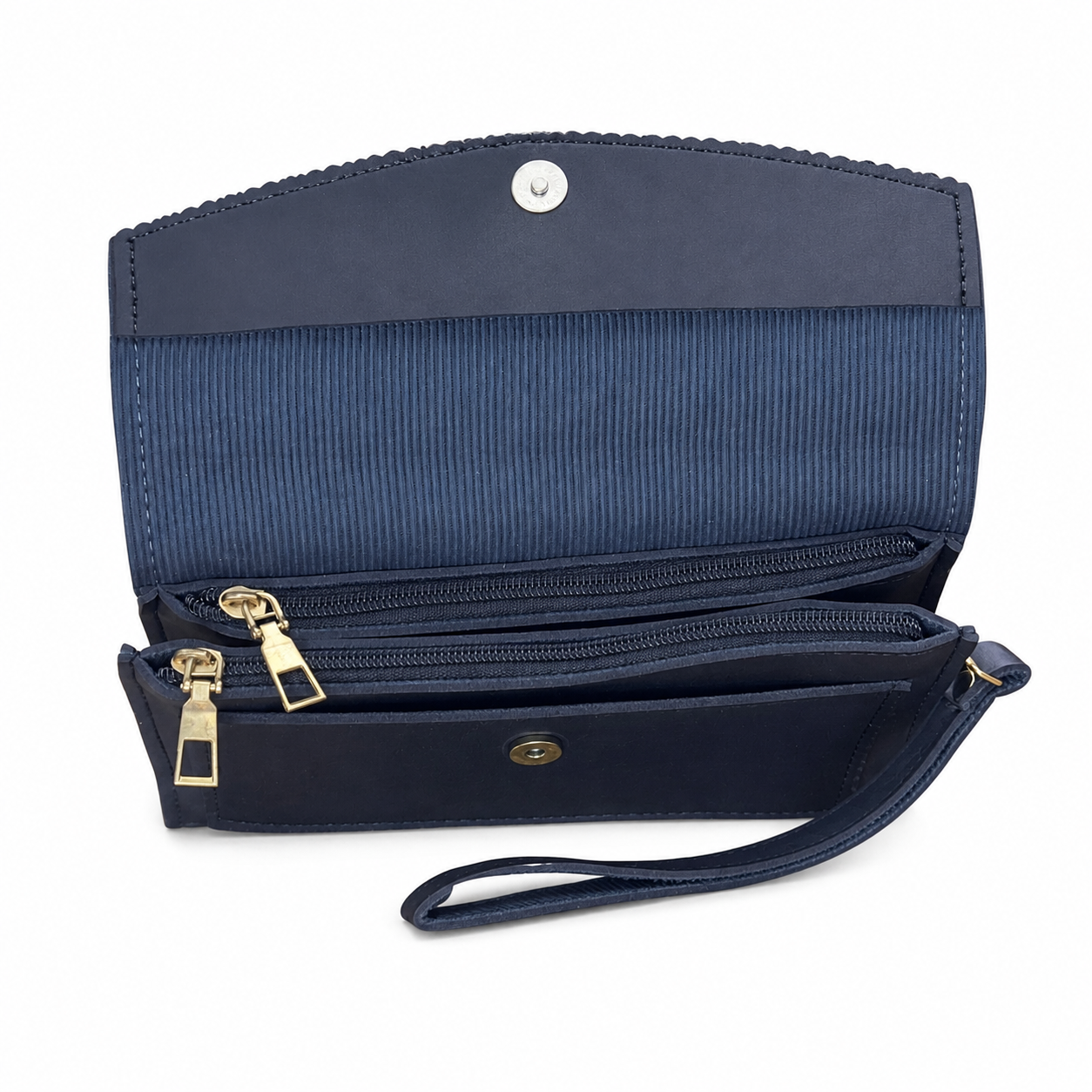 Scalloped Flap Wristlet Clutch