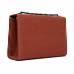 Rectangular Textured Chain Flap Shoulder Bag