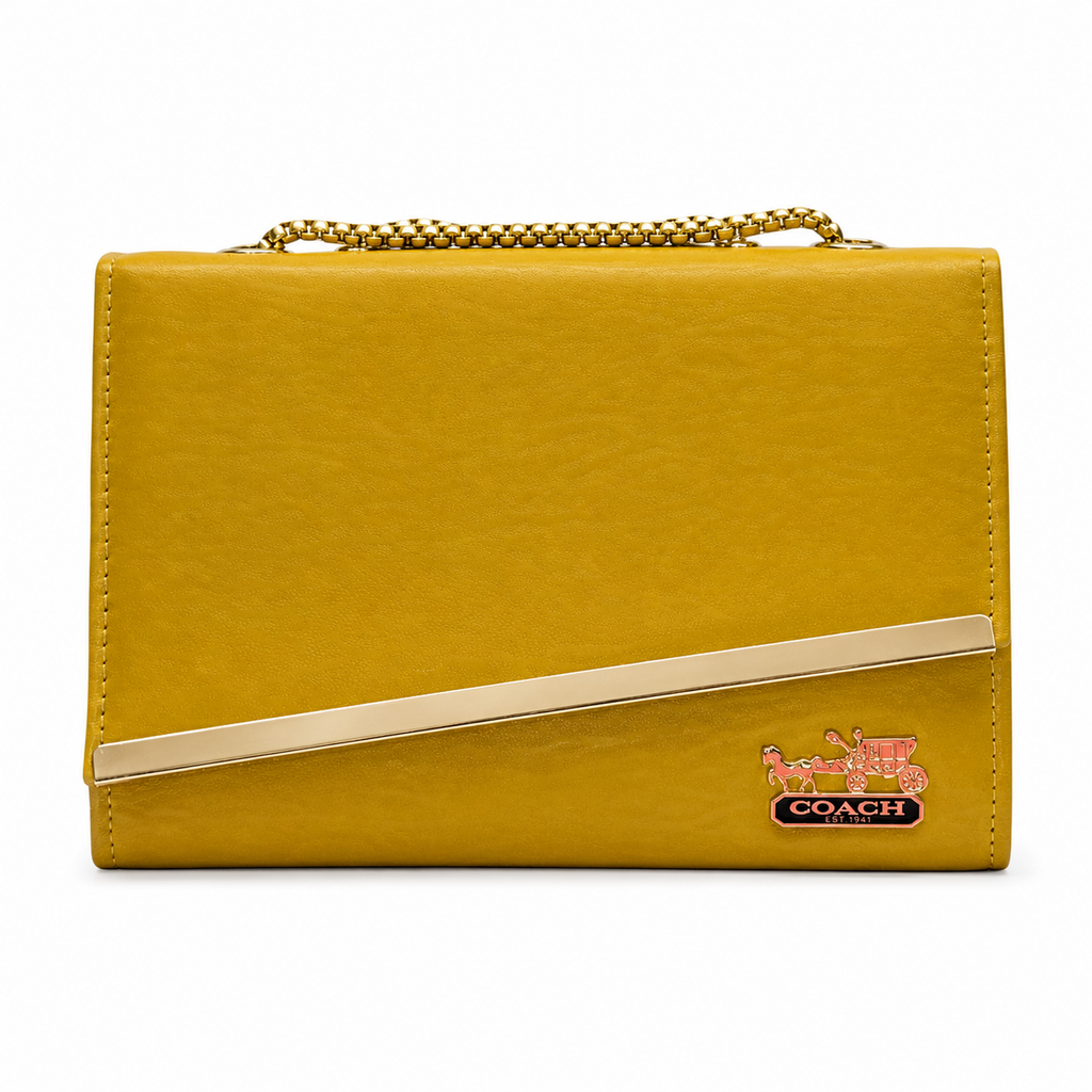Diagonal-Bar Chain Flap Shoulder Bag