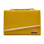 Diagonal-Bar Chain Flap Shoulder Bag