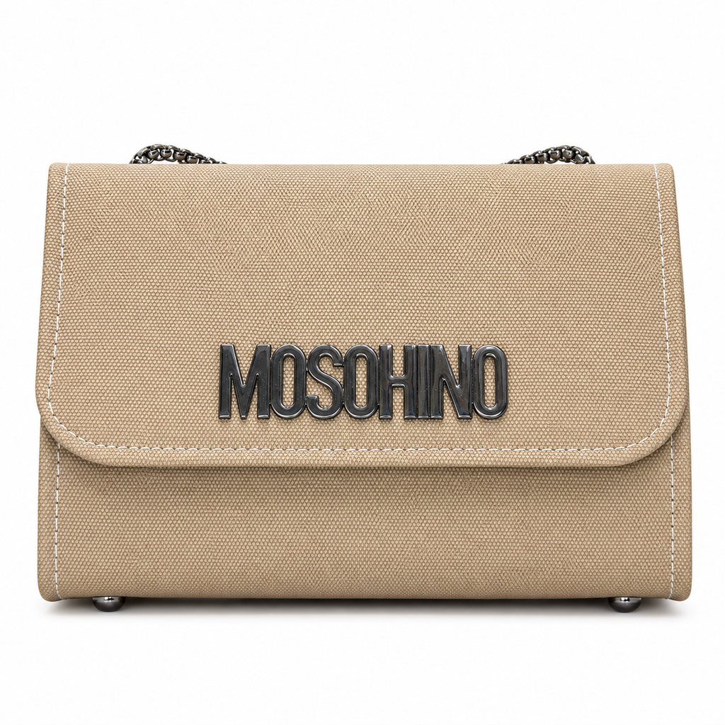 Textured Logo-Accent Flap Shoulder Bag